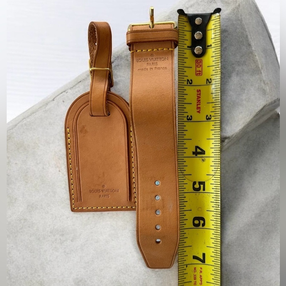 Louis Vuitton Tan Leather Bag Tag Set - Picture 5 of 5